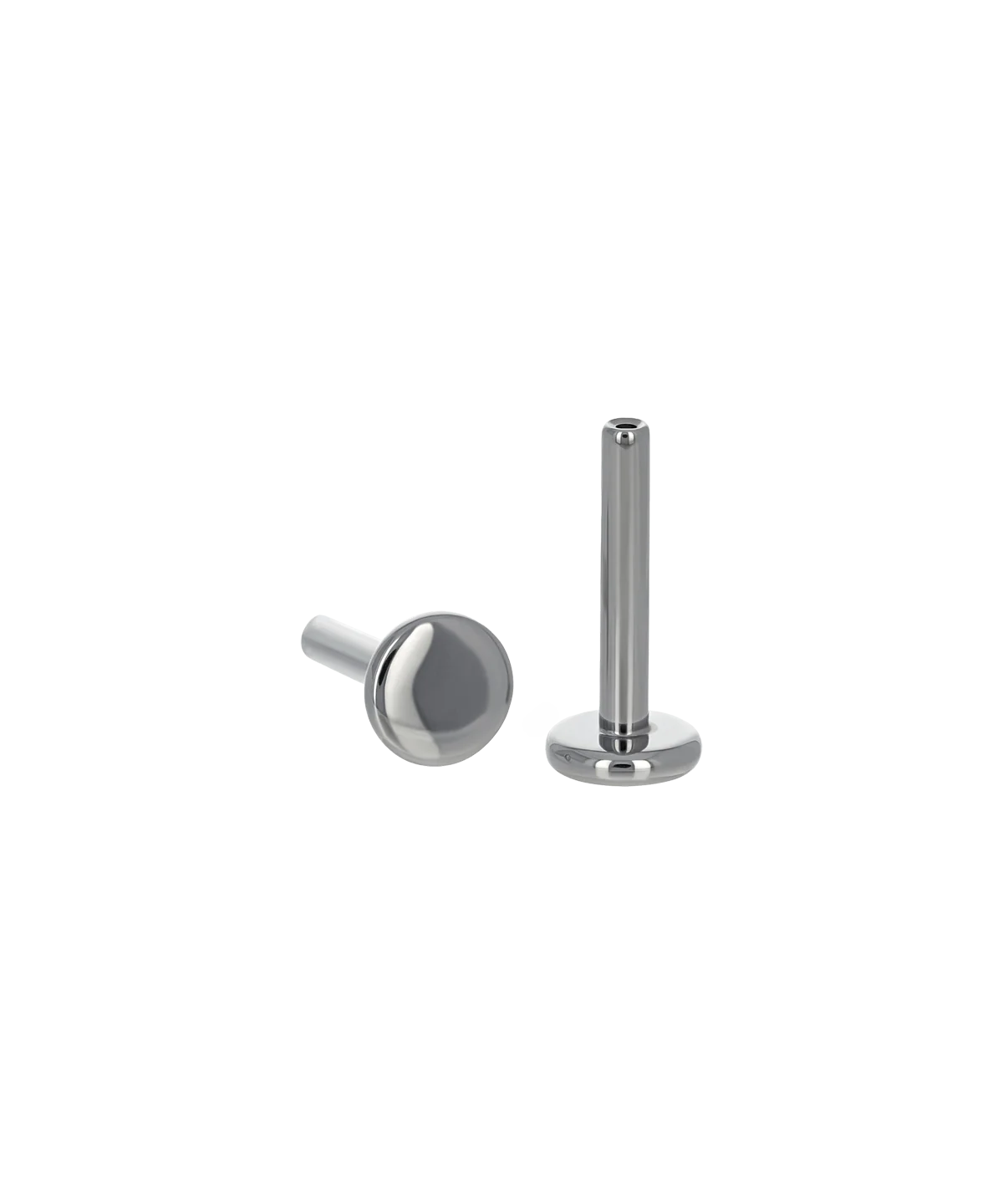Threadless Flat Back Labret - Titanium - Overstock